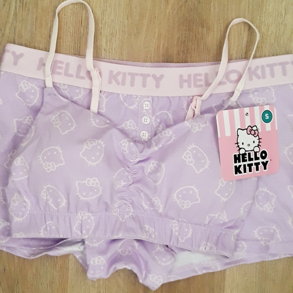 Hello Kitty Cotton Bra and Boxer Set - Size Small Lavendar Loungewear Bra/Boxers - Picture 6 of 12